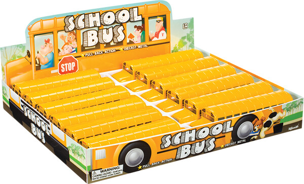 Toysmith Autobus scolaire 7" métal à rétro-friction (unité) 085761128859