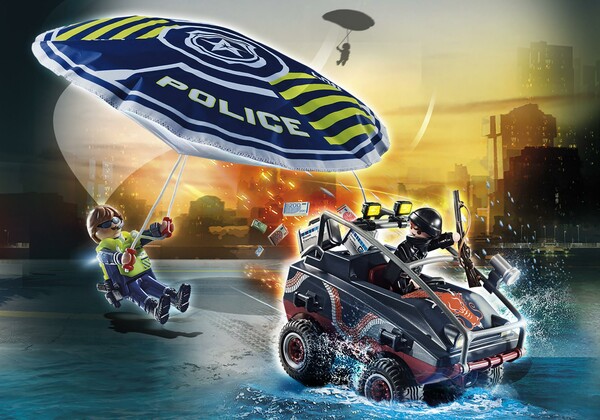 Playmobil Playmobil 70781 Policier parachutiste et quad du bandit 4008789707819