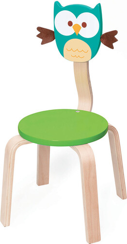 Scratch Chaise en bois pour enfant hibou bleu 5414561823247