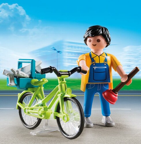 Playmobil Playmobil 4791 Bricoleur avec matériel et vélo (mars 2016) 4008789047915