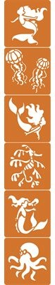 Avenue Mandarine Set de 6 pochoirs enfants, Sirènes 3609510510107