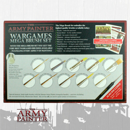 The Army Painter – Set De 10 Pinceaux Wargamer Pour Miniatures : Layering, Drybrushing, Détails, Et Grands Modèles