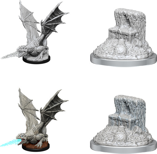 NECA/WizKids LLC Dnd unpainted minis - wave 19 White Dragon Wyrmling 634482905890