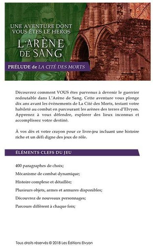 Livre dont vous êtes le héros - L'arène de sang - Vol. 2 de 4 (fr) (edition de 100) 9782981891716