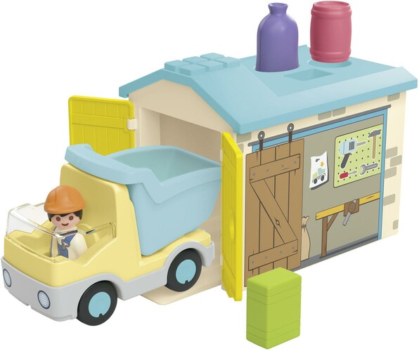 Playmobil Playmobil 71686 JUNIOR Ouvrier avec camion et garage 4008789716866