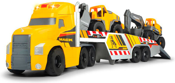 Dickie Toys Mack/Volvo Camion transporteur de machinerie lourde Sons et lumières 70 cm 4006333065941