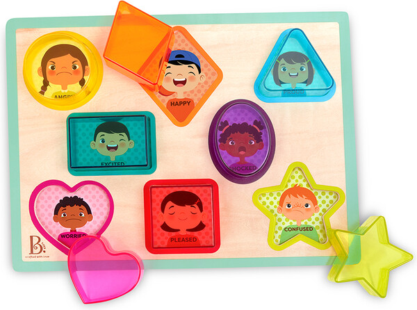 B. Brand Casse-tête B.Woody - casse-tête chunky "peek & explore" 8 pièces - formes & émotions () 062243467354