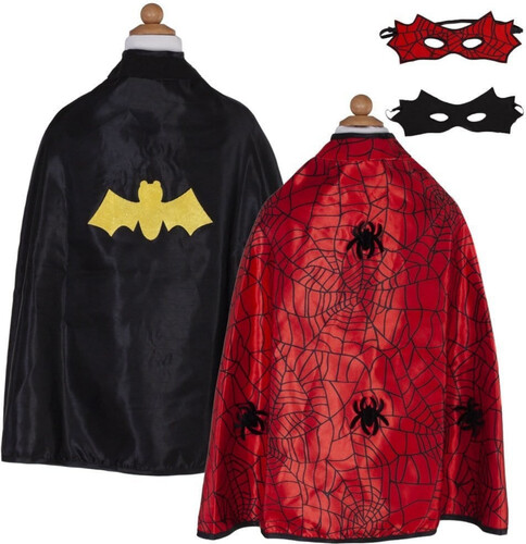 Creative Education Costume Cape réversible araignée / chauve-souris rouge, 4-6 771877552731