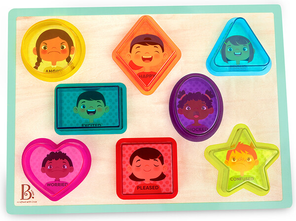 B. Brand Casse-tête B.Woody - casse-tête chunky "peek & explore" 8 pièces - formes & émotions () 062243467354