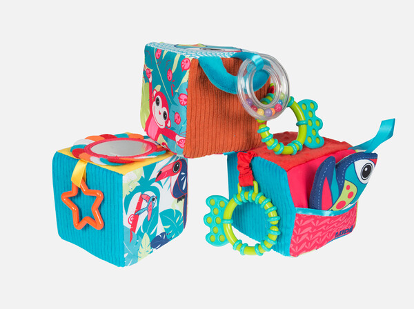 LUDI Cube d'éveil en tissu Jungle 3550833300381
