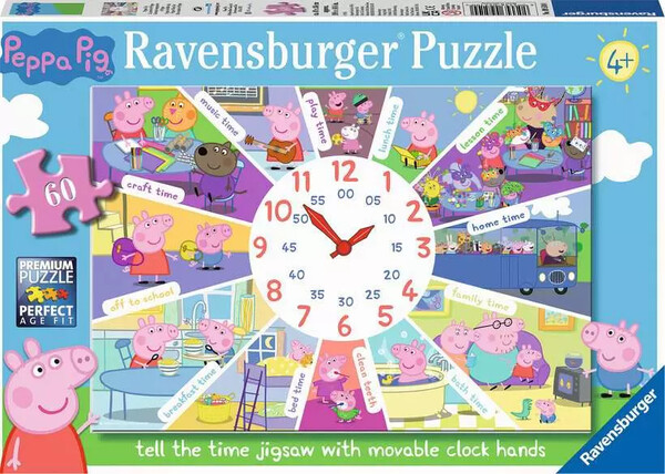 Ravensburger casse-tete Casse-tête 60 Peppa Pig Tell the Time 4005556095100