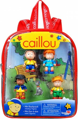 Caillou Caillou mini sac à dos rouge avec 5 figurines 672781025956