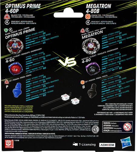 Beyblade Beyblade X - generation 4 transformer optimus primal 3-60f & starscream 3-80n 195166265469