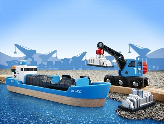 Brio Train Brio Train en bois Navire porte-conteneurs 33534 7312350335347