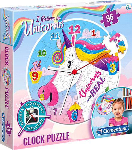 Clementoni Casse-tête 96 horloge licorne 8005125230358