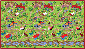 PlaSmart Tapis de jeu routes de ville et train réversible 78x46" 199x118cm 827169000685