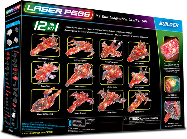 Laser Pegs - briques illuminées Laser Pegs croiseur spatial 12 en 1 (briques illuminées) 810690020093