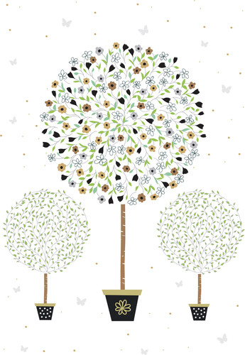 Kiub Carte fête Sparkle arbres sans texte 3700572717418