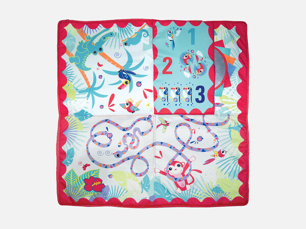 LUDI Tapis d'éveil et d'activités jungle 80x80cm 3550833300374