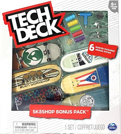 Tech Deck Tech Deck Skate Shop ensemble bonus, 6 planches skateboards à doigt Alien Workshop 778988315538