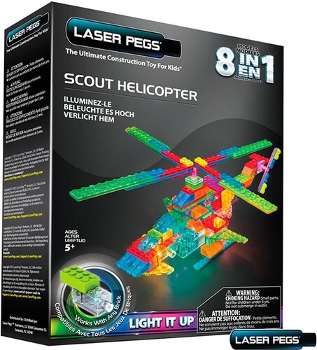 Laser Pegs - briques illuminées Laser Pegs hélicoptère de reconnaissance 8 en 1 (briques illuminées) 810690020727