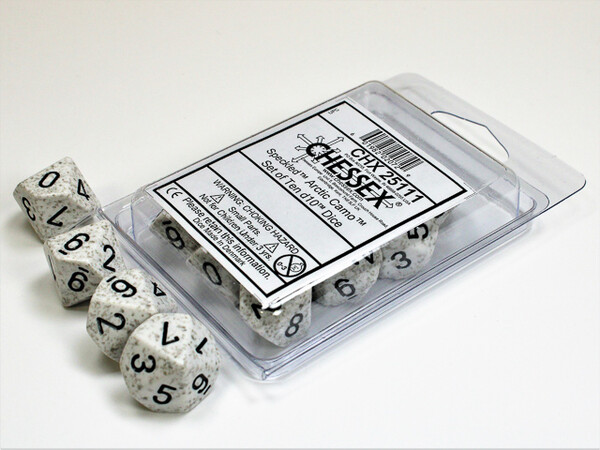 Chessex Dés 10d10 picotés artic camo (10 x d10) 601982020729