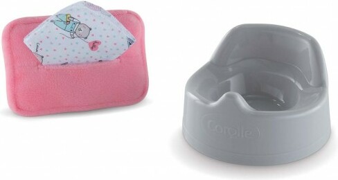 Corolle Corolle Mon premier bébé poupée pot et lingette pour bébé rose (30cm) 4062013110202