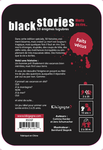 Kikigagne? Black Stories (fr) morts de rire ... , 50 énigmes 626570614616