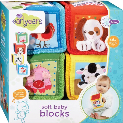 Earlyears Blocs souples animaux pour bébé (cubes) 020373003002