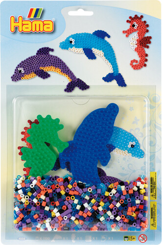 Hama Hama Midi 1100 perles et plaque dauphin 4058 028178040581