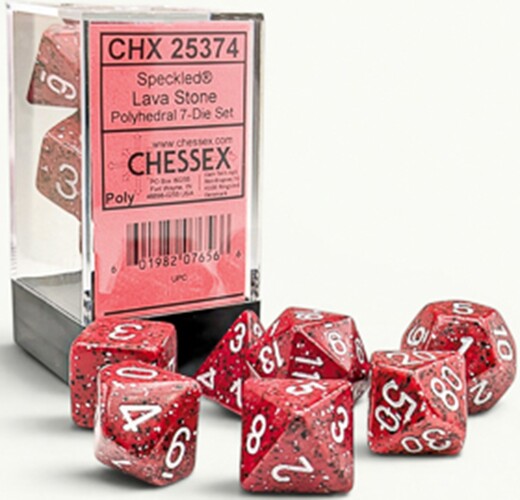 Chessex Dés d&d 7pc Speckled lava stone 601982076566