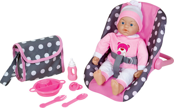Lissi Poupée bébé 15" avec siège d'auto, sac et accessoires 4006943604165