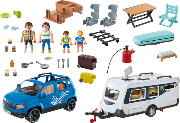 Playmobil Playmobil 71423 Famille avec voiture et caravane 4008789714237