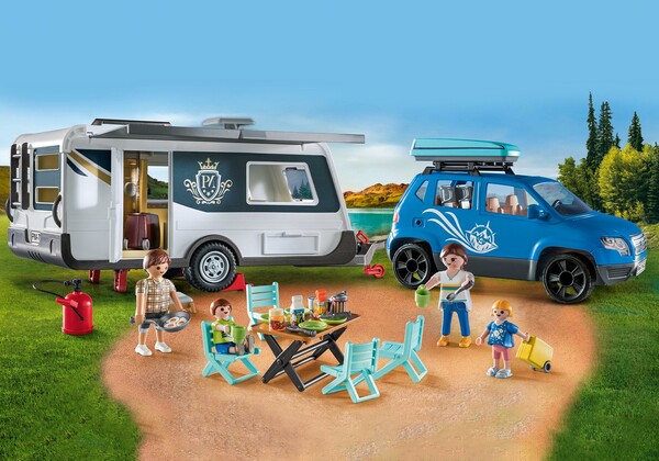 Playmobil Playmobil 71423 Famille avec voiture et caravane 4008789714237