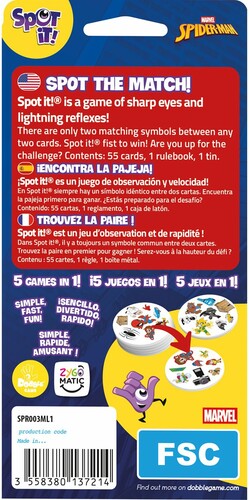 Zygomatic Spot it! / dobble (fr/en) Spiderman (Blister-Eco) 3558380135975