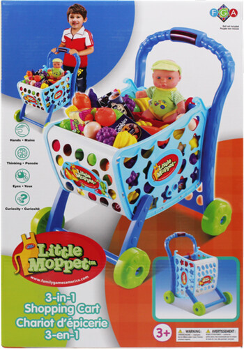 Little Moppet Little Moppet Chariot d'épicerie 3-en-1 bleu 086453055613