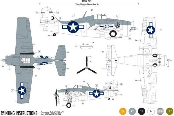 Airfix Modèle à coller avion Grumman F4F-4 Wildcat 1/72 5014429552144