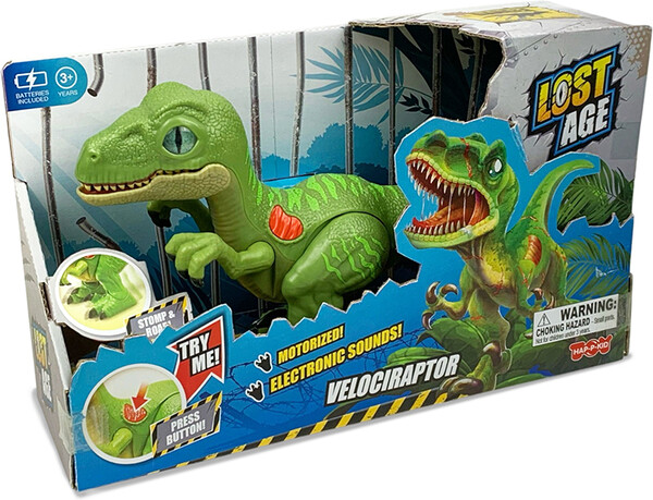 Happy Kid lost age - dinosaure motorisé vélociraptor 26 cm 672552416174