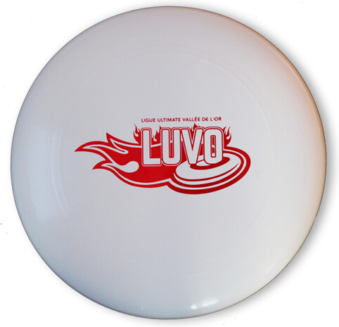 Ligue Ultimate Vallée-de-l'Or (LUVO) Disque Ultimate 175g blanc logo LUVO rouge 