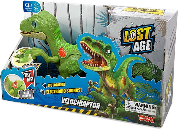 Happy Kid lost age - dinosaure motorisé vélociraptor 26 cm 672552416174