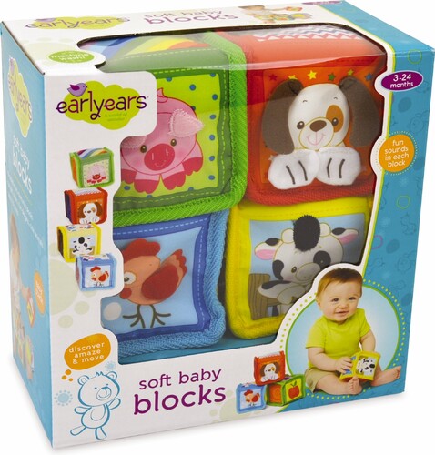 Earlyears Blocs souples animaux pour bébé (cubes) 020373003002