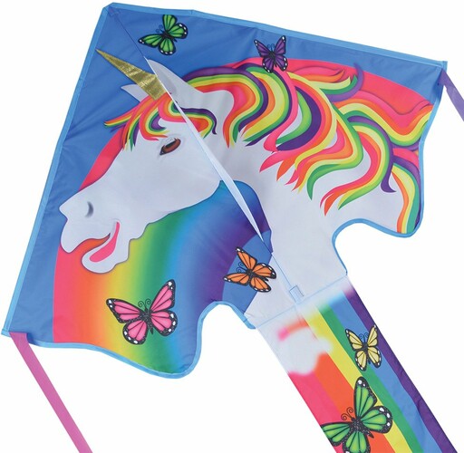 Premier Kites Cerf-volant monocorde large facile à voler licorne magique 46'' x 90'' 630104440466