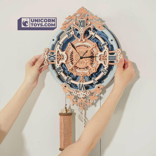 Robotime Construction en bois - Romantic Notes horloge murale 