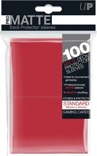Ultra PRO Protecteurs de cartes Standard PRO-Matte 100ct 66x91mm rouge 074427845162
