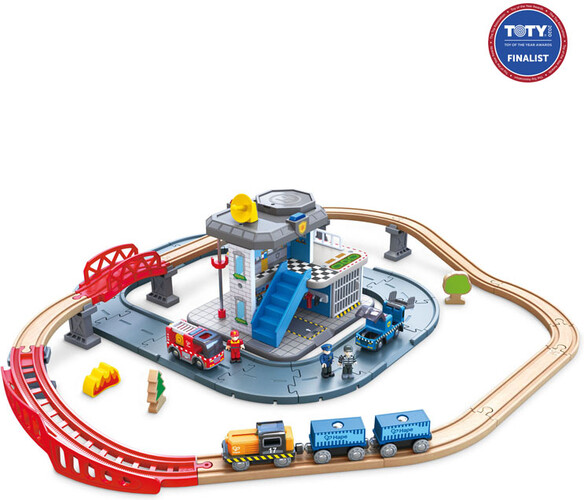 Hape Train de bois - Emergency services hq 6943478025424