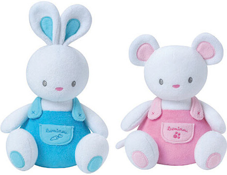 Luminou Peluche classique grand modèle lapin bleu *