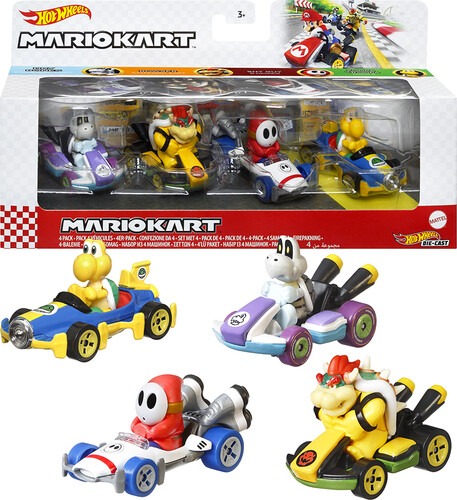 Hot Wheels Hot Wheels - Mario Kart - Ensemble de 4 véhicules (JDL94) 887961936179