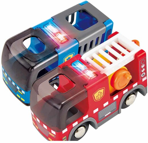 Hape Train de bois - Emergency services hq 6943478025424