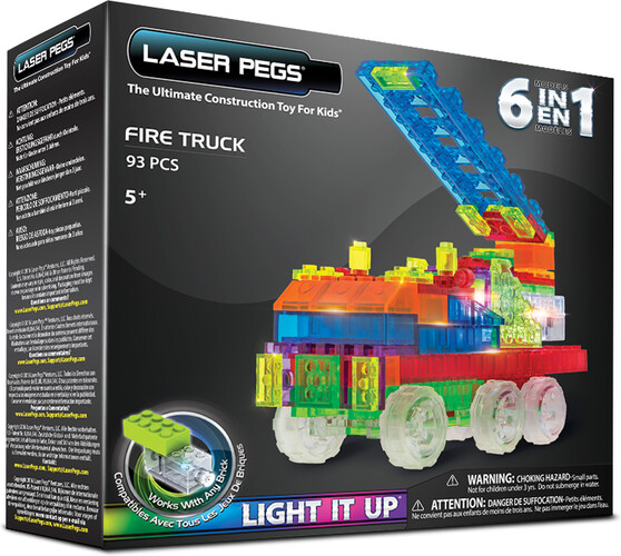 Laser Pegs - briques illuminées Laser Pegs camion de pompier 6 en 1 (briques illuminées) 810690021502