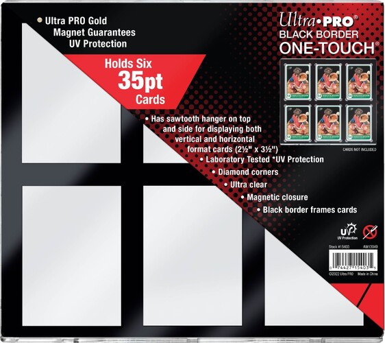 Ultra PRO Protecteurs de cartes One Touch - 35pt 6-card black border 074427154035